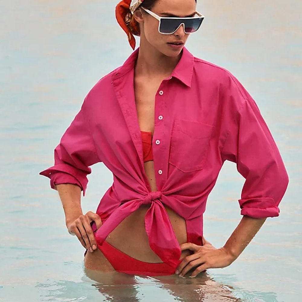 Anthropologie pink bennet button down